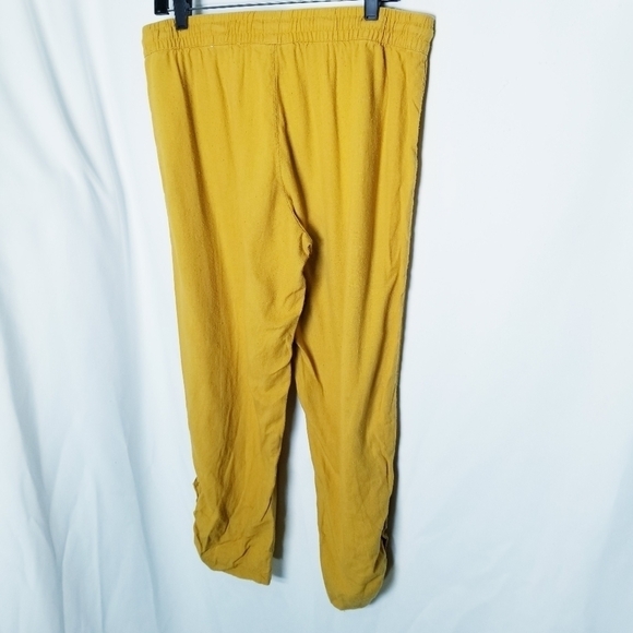 Jules and Leopold Yellow  Cropped Linen Blend Pull On Pants with Pockets sz L‎ - Picture 9 of 13